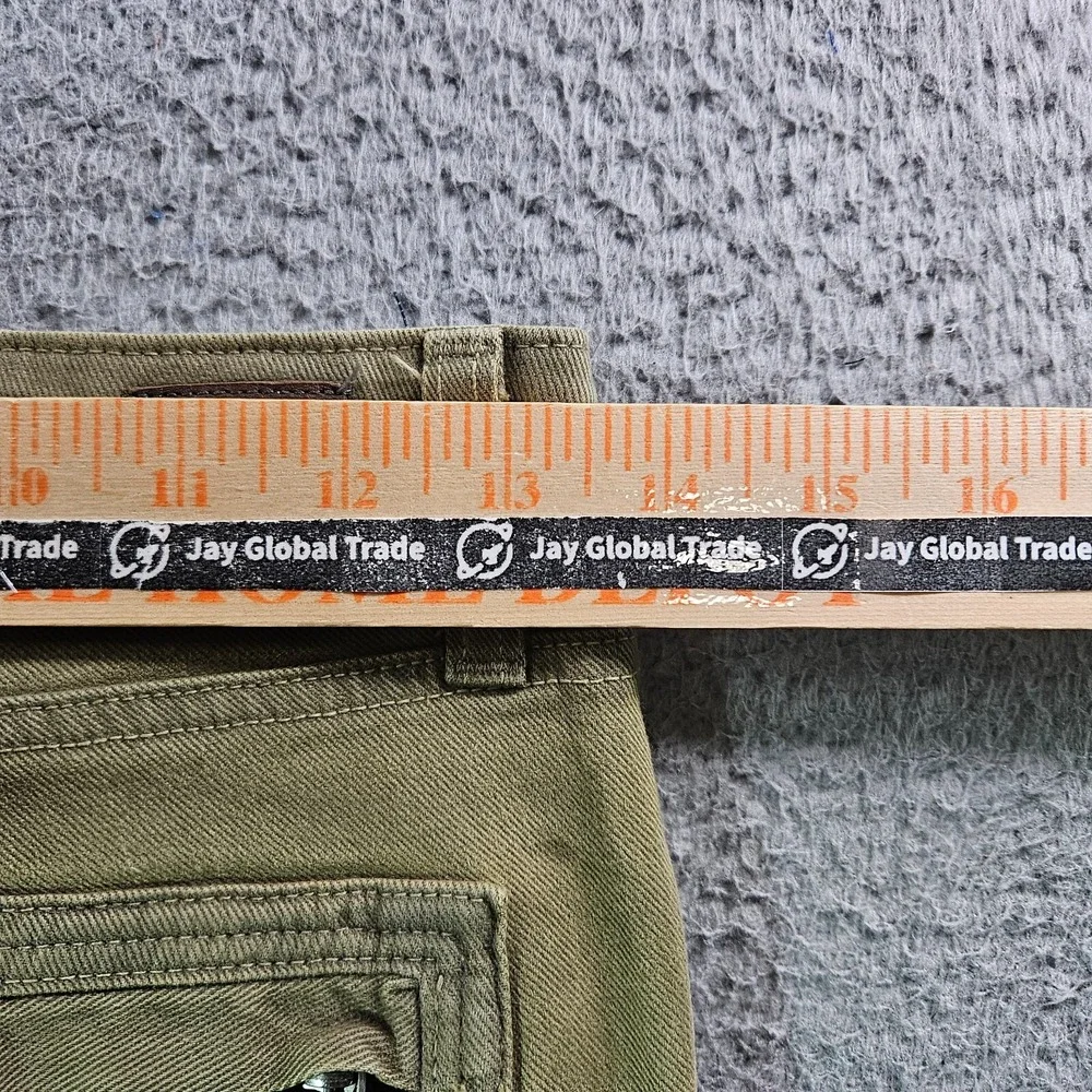 Paige Pants‎ Jeans Women Size 25 Skinny Stretch Zip Detailed Olive Green